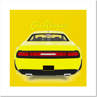 Challenger Drift Yellow Back Posters and Art